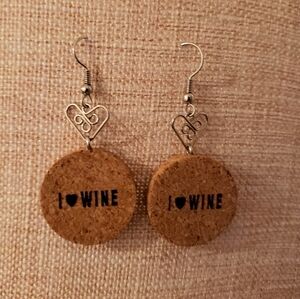 16- Wine Cork Lovers Earrings Wine Cork Gift Handmade NWT